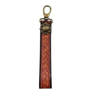 Handcrafted Western Tooled Leather Keychain